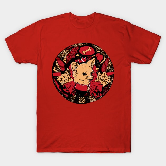 Red and Cream Circle of the Chihuahua T-Shirt by kenallouis